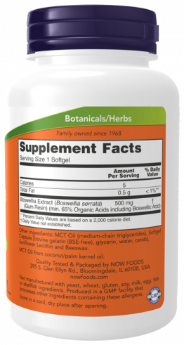 NOW Boswellia Extract 500 mg, 90 капсул NOW Boswellia Extract 500 mg, 90 капсул