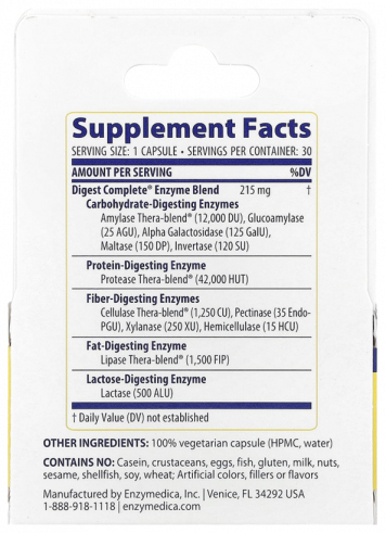 Enzymedica Digest Complete, 30 капсул