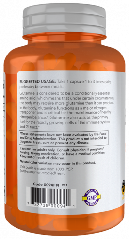 NOW L-Glutamine 1000 mg, 120 капсул